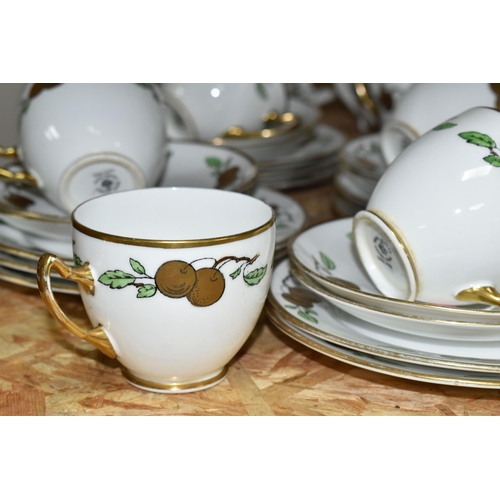 352 - A TWENTY EIGHT PIECE ROYAL ALBERT CROWN CHINA 1920s TEA SET, pattern no 4795, with gilt fruit on pri... 