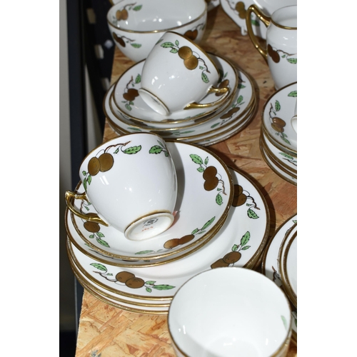 352 - A TWENTY EIGHT PIECE ROYAL ALBERT CROWN CHINA 1920s TEA SET, pattern no 4795, with gilt fruit on pri... 