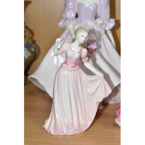 384 - A COALPORT LADIES OF FASHION FIGURINE, 'Barbara Ann', together with a limited edition 'Perfect Rose'... 