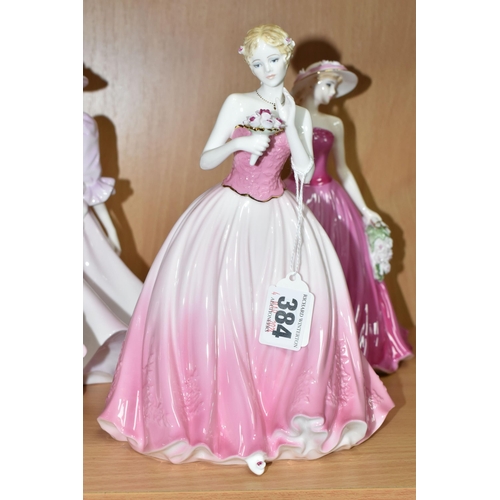 384 - A COALPORT LADIES OF FASHION FIGURINE, 'Barbara Ann', together with a limited edition 'Perfect Rose'... 