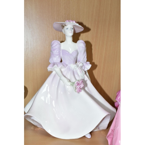 384 - A COALPORT LADIES OF FASHION FIGURINE, 'Barbara Ann', together with a limited edition 'Perfect Rose'... 