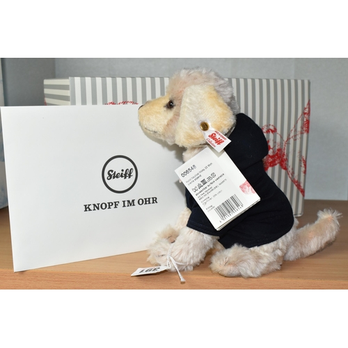 391 - A BOXED STEIFF LIMITED EDITION 'NAUTICAL NICKY', a dog with cream mohair and cotton 'fur', wearing a... 