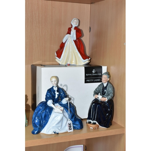 392 - THREE ROYAL DOULTON FIGURINES, comprising Laurianne HN2719, boxed Pretty Ladies: Rachel Best of the ... 