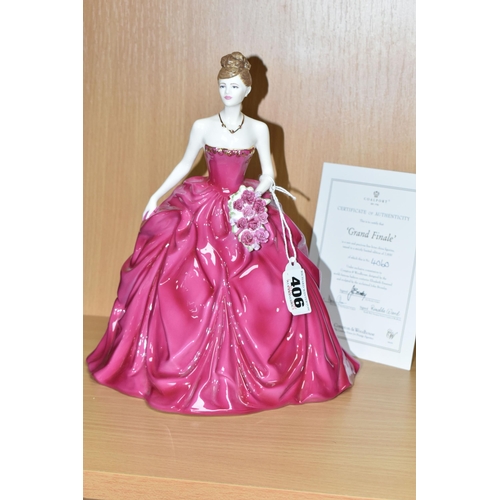 406 - A COALPORT 'GRAND FINALE' LIMITED EDITION FIGURINE, designed by couturier Elizabeth Emanuel for Comp... 