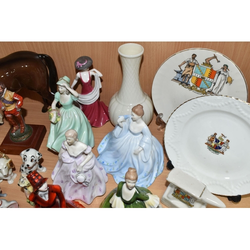 412 - A GROUP OF CERAMIC FIGURES, ETC, to include a Beswick Arab 'Bahrain' model no 1771 (both ears chippe... 