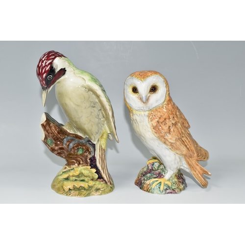 428 - TWO LARGE BESWICK BIRDS, comprising a Green Woodpecker model no 1218B - second version, height 21.5c... 