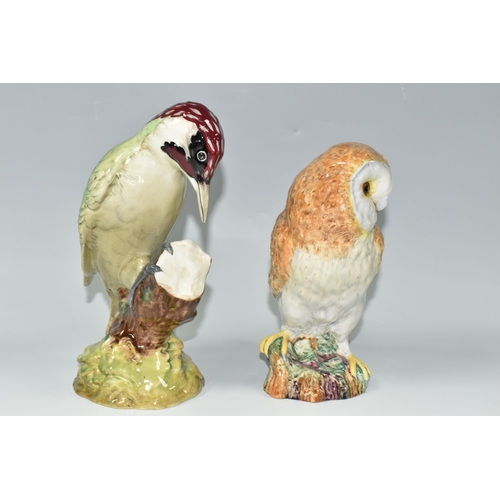 428 - TWO LARGE BESWICK BIRDS, comprising a Green Woodpecker model no 1218B - second version, height 21.5c... 