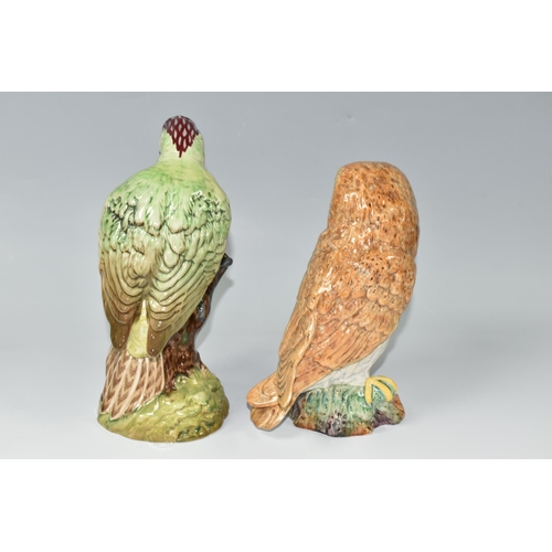 428 - TWO LARGE BESWICK BIRDS, comprising a Green Woodpecker model no 1218B - second version, height 21.5c... 