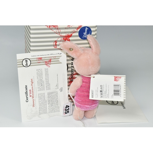 435 - A BOXED STEIFF 'DISNEY MINIATURE PIGLET', limited edition 616/2000, pink mohair, height 16cm, 683657... 