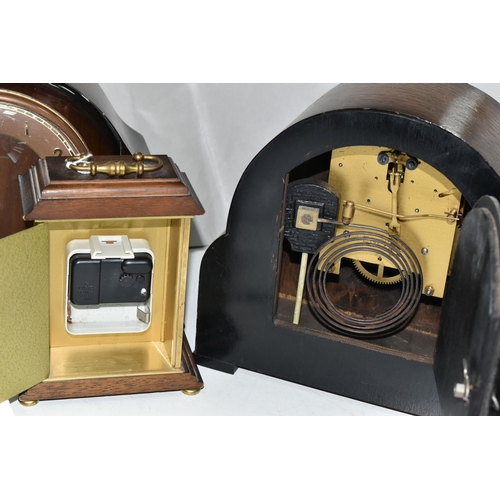 489 - TWO MANTEL CLOCKS AND ONE CARRIAGE CLOCK, comprising a Staiger chrometron quartz carriage clock, hei... 