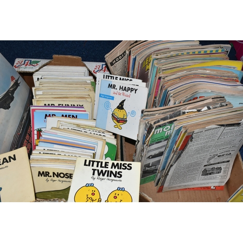 492 - TWO BOXES OF MR. MEN BOOKS AND MODEL MAKER MAGAZINES, to include a large collection of 1950s and 196... 