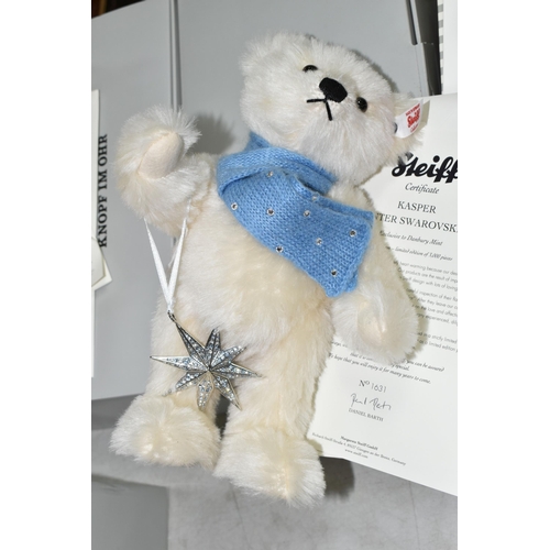 497 - A BOXED LIMITED EDITION STEIFF- KASPER 'THE WINTER SWAROVSKI BEAR', exclusive to Danbury Mint, 1631/... 