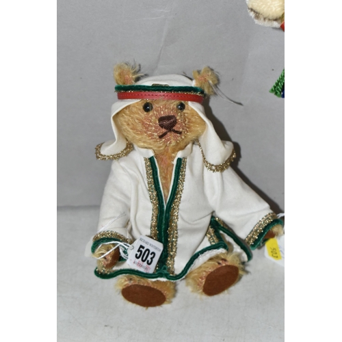 503 - A STEIFF TEDDY WITH DROMEDARY, white tag 037924, comprising mohair teddy bear and camel, limited edi... 