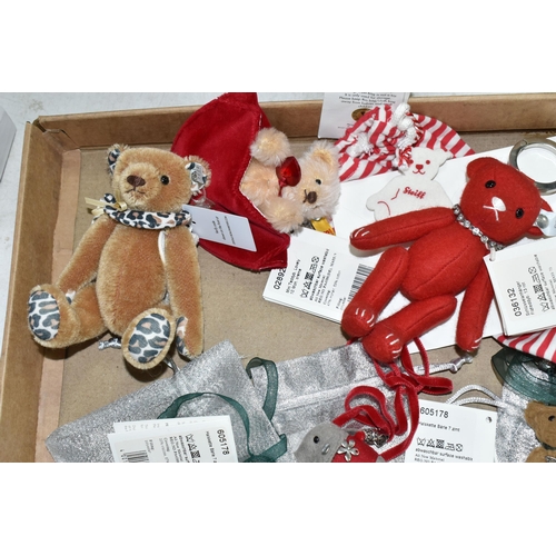 504 - ONE TRAY OF MINIATURE STEIFF BEARS, six bears comprising 028922 Mini Teddy Bear 'Lovely', cream moha... 