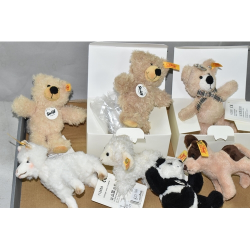 507 - A TRAY OF ELEVEN STEIFF KEYRING BEARS, comprising two 111884 Charly Bears (one with original box), a... 