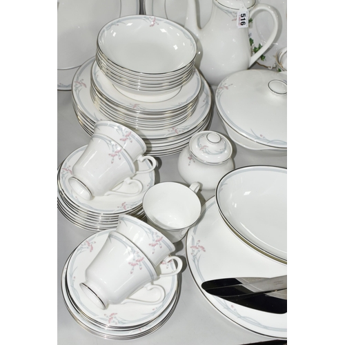 516 - A COLLECTION OF TEA WARE, to include a twenty two piece Royal Albert 'Silver Maple' tea set: a cake ... 