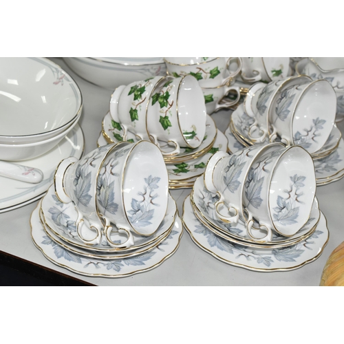 516 - A COLLECTION OF TEA WARE, to include a twenty two piece Royal Albert 'Silver Maple' tea set: a cake ... 