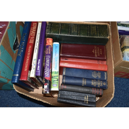 518 - FOUR BOXES OF BOOKS containing over seventy-five miscellaneous titles in hardback and paperback form... 