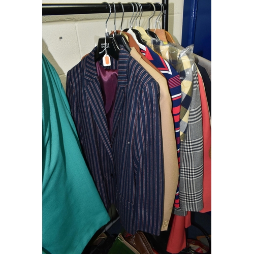 533 - THREE BOXES AND LOOSE VINTAGE CLOTHING, to include a ladies' cream and apricot striped fur jacket, a... 