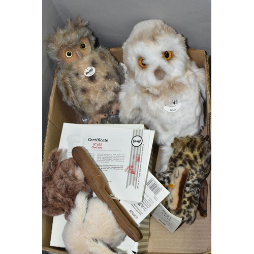 550 - ONE BOX OF STEIFF OWLS, comprising a limited edition boxed 'Owl set' 163/1000 with certificate, box ... 