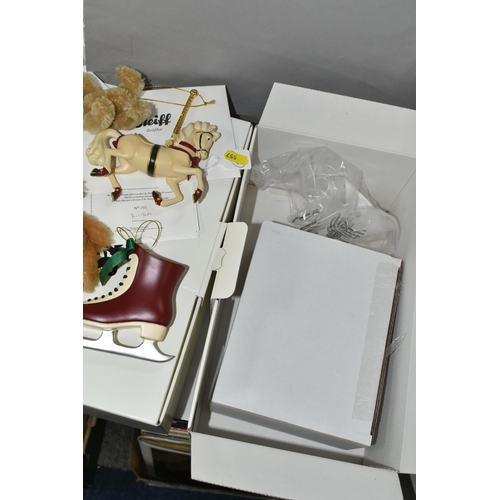 557 - TWO BOXED LIMITED EDITION STEIFF CHRISTMAS ORNAMENTS,  exclusive to Danbury Mint, comprising 2014 No... 