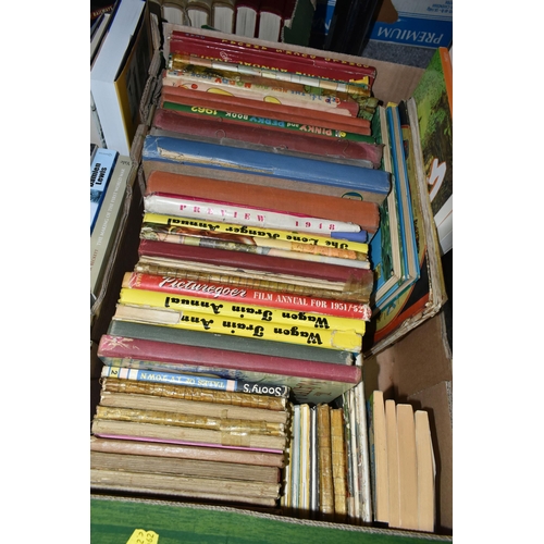 562 - FOUR BOXES OF BOOKS & EPHEMERA to include over 120 miscellaneous book titles in hardback and paperba... 