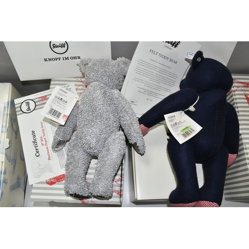 569 - TWO BOXED LIMITED EDITION STEIFF TEDDY BEARS, comprising 'Platinum Paper Teddy Bear', jointed with p... 