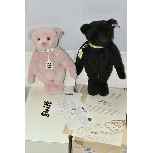 571 - TWO BOXED LIMITED EDITION STEIFF TEDDY BEARS, comprising 'Juliet', a Danbury Mint exclusive, jointed... 