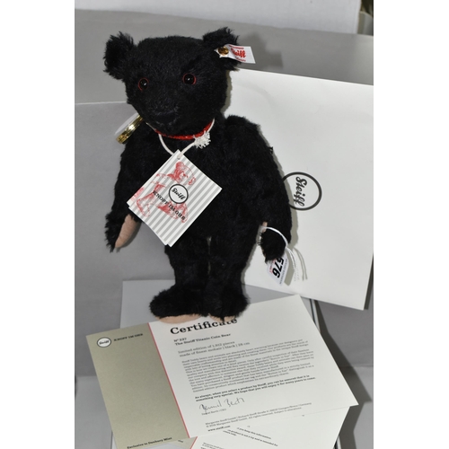 576 - A BOXED LIMITED EDITION STEIFF 'TITANIC COIN' TEDDY BEAR, a Danbury Mint exclusive, jointed with bla... 