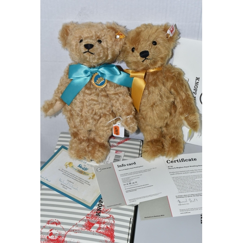 583 - TWO BOXED STEIFF TEDDY BEARS, comprising 'Royal Baby Bear', a Danbury Mint exclusive, jointed with g... 