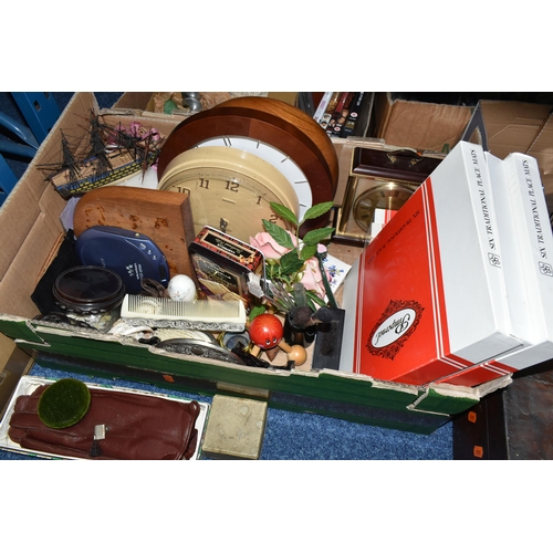 606 - SEVEN BOXES AND LOOSE SUNDRY ITEMS ETC, to include vintage photographic equipment including a Voigtl... 