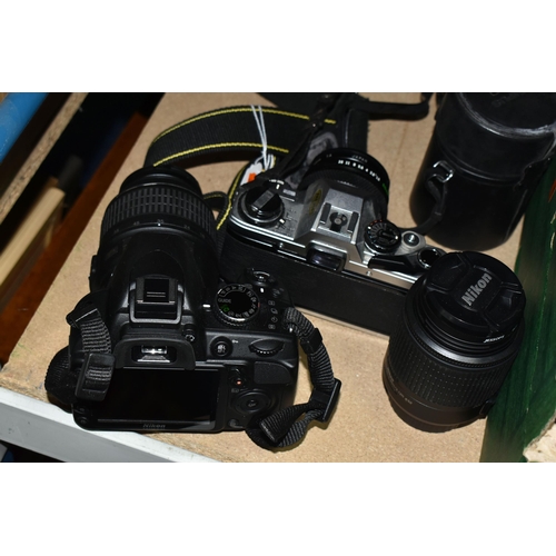 612 - FILM AND DIGITAL PHOTOGRAPHIC EQUIPMENT, to include a Nikon D3100 digital SLR camera body (shutter c... 