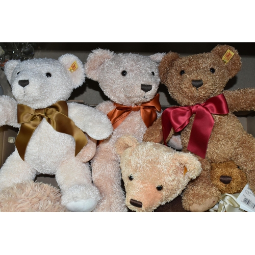 621 - ONE BOX OF SIX STEIFF 'COSY YEAR' BEARS, comprising 2007, 2009, 2010, 2011, 2012, 2013, plush bears,... 