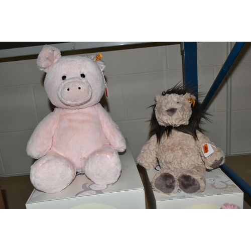 636 - A GROUP OF STEIFF 'SOFT CUDDLY FRIENDS', comprising Hedgy Hedgehog 20 no 069079, Dumbo 30 024559, St... 