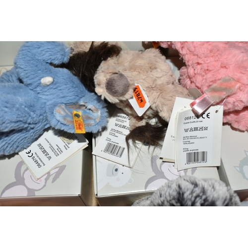 636 - A GROUP OF STEIFF 'SOFT CUDDLY FRIENDS', comprising Hedgy Hedgehog 20 no 069079, Dumbo 30 024559, St... 