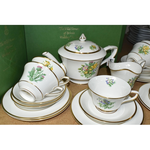 648 - BOXED ROYAL WORCESTER L'ATELIER ART EDITIONS 'THE WILD FLOWERS OF BRITAIN WEDDING TEA SET', to celeb... 