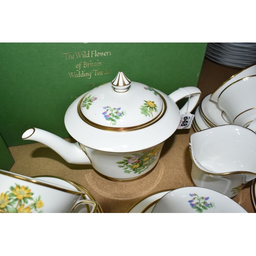 648 - BOXED ROYAL WORCESTER L'ATELIER ART EDITIONS 'THE WILD FLOWERS OF BRITAIN WEDDING TEA SET', to celeb... 