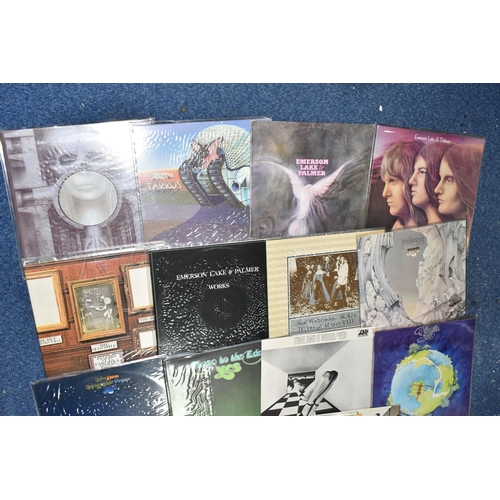 650 - A BOX OF EMERSON, LAKE & PALMER AND YES L.PS, comprising Brain Salad Surgery K53501, Tarkus ILPS9155... 