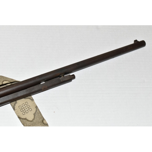 156 - AN UNAMED .177 CAL UNDER LEVER AIR RIFLE, serial no.8499, overall length 110cm approx., has had some... 