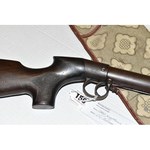 156 - AN UNAMED .177 CAL UNDER LEVER AIR RIFLE, serial no.8499, overall length 110cm approx., has had some... 