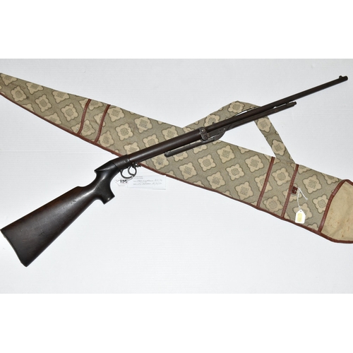 156 - AN UNAMED .177 CAL UNDER LEVER AIR RIFLE, serial no.8499, overall length 110cm approx., has had some... 