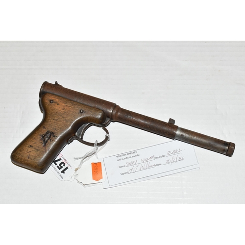 157 - A DIANA MOD 2 AIR PISTOL, no visible serial number, stamped Made In Germany, in working order, heavi... 