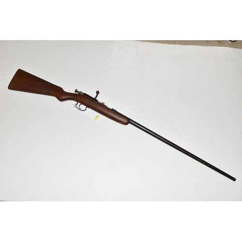 165 - A .410 CAL WEBLEY & SCOTT BOLT ACTION SINGLE BARREL SINGLE SHOT SHOTGUN, serial no. 0828, 25 1/2 inc... 