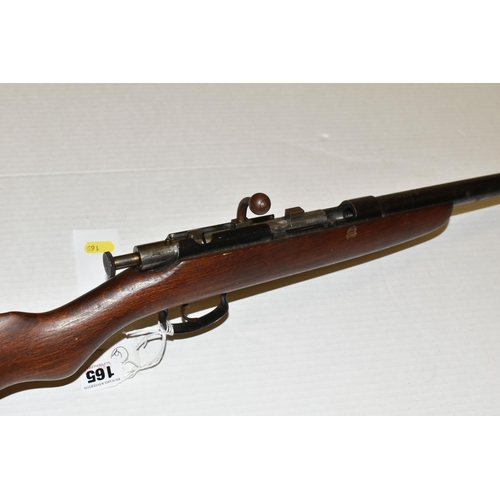 165 - A .410 CAL WEBLEY & SCOTT BOLT ACTION SINGLE BARREL SINGLE SHOT SHOTGUN, serial no. 0828, 25 1/2 inc... 