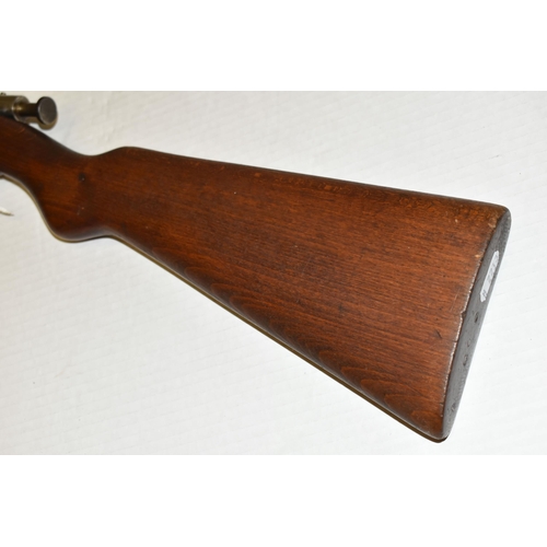 165 - A .410 CAL WEBLEY & SCOTT BOLT ACTION SINGLE BARREL SINGLE SHOT SHOTGUN, serial no. 0828, 25 1/2 inc... 