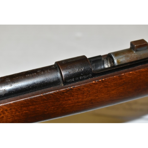 165 - A .410 CAL WEBLEY & SCOTT BOLT ACTION SINGLE BARREL SINGLE SHOT SHOTGUN, serial no. 0828, 25 1/2 inc... 