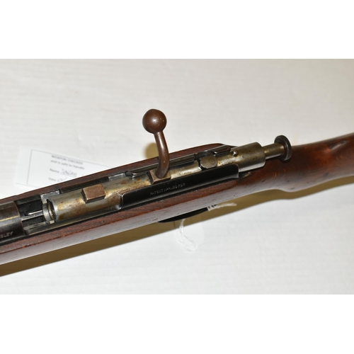 165 - A .410 CAL WEBLEY & SCOTT BOLT ACTION SINGLE BARREL SINGLE SHOT SHOTGUN, serial no. 0828, 25 1/2 inc... 