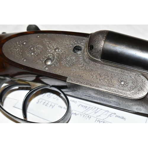 168 - A 12 BORE J. PURDEY & SONS SIDE BY SIDE EJECTOR SHOTGUN, serial no. 17478, figured walnut stock, fol... 