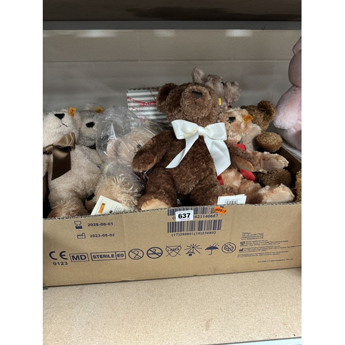 637 - ONE BOX OF EIGHT STEIFF 'COSY YEAR' BEARS, comprising 2007, 2011, 2012, 2013, 2019, 2020 with box, 2... 