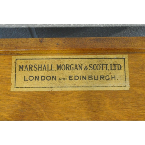 1214 - A MARSHALL MORGAN AND SCOTT LTD LONDON AND EDINBURGH HARMONIUM, that folds away into a box, width 60... 